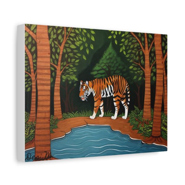 "Thirsty" Tiger - Canvas Print - Image 2