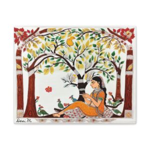 Devi with Peacocks - Canvas Print